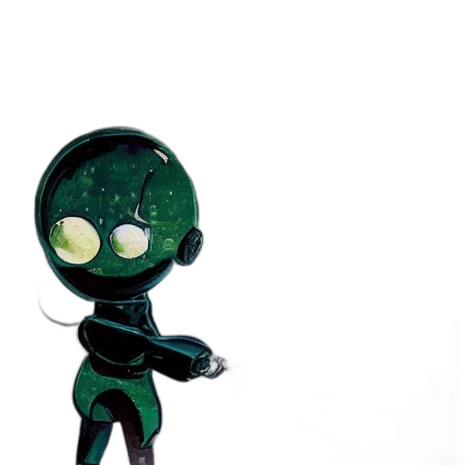 robot, staff, creature, mask, concept art, 3d render, comic book art, cartoon transparent PNG cut-out