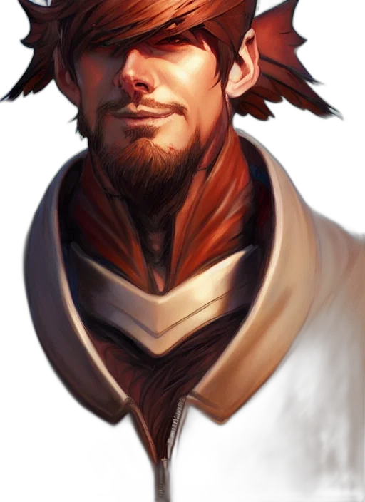 face, staff, fantasy art, photorealistic, concept art, oil painting, earth tones, red transparent PNG cut-out