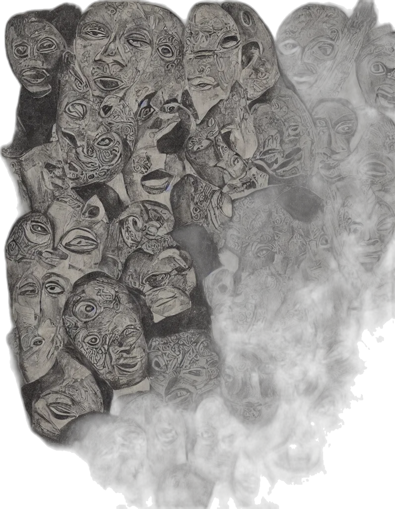 mask, jacket, face, hair transparent PNG cut-out
