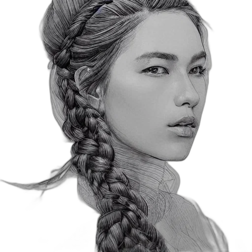 hair, face, crown, dragon, photorealistic, fantasy art, pencil sketch, oil painting transparent PNG cut-out