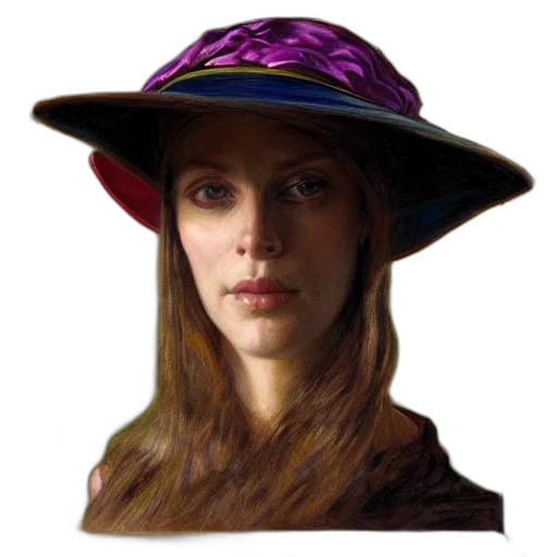 hat, crown, face, umbrella, photorealistic, oil painting, fantasy art, concept art transparent PNG cut-out