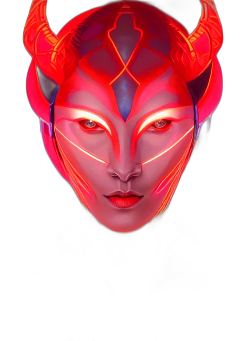 mask, face, crown, creature, concept art, 3d render, cyberpunk, fantasy art transparent PNG cut-out
