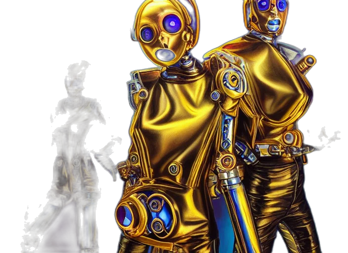 robot, concept art, 3d render, outer space transparent PNG cut-out