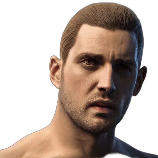 face, photorealistic, 3d render, concept art transparent PNG cut-out