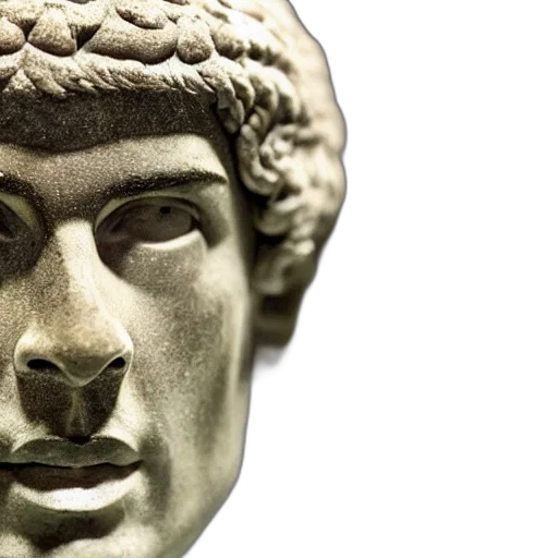 face, photorealistic, ancient, stone transparent PNG cut-out