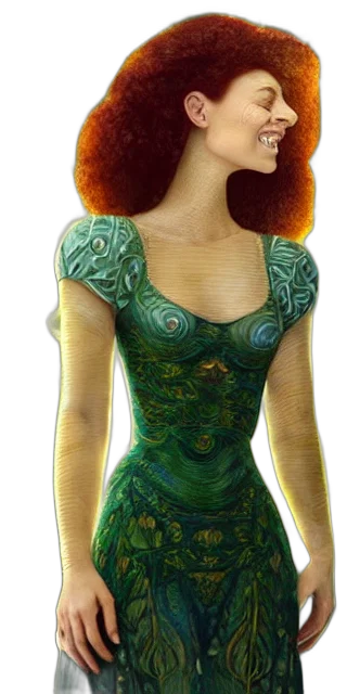dress, jewelry, mask, 3d render, concept art, fantasy art, photorealistic, green transparent PNG cut-out