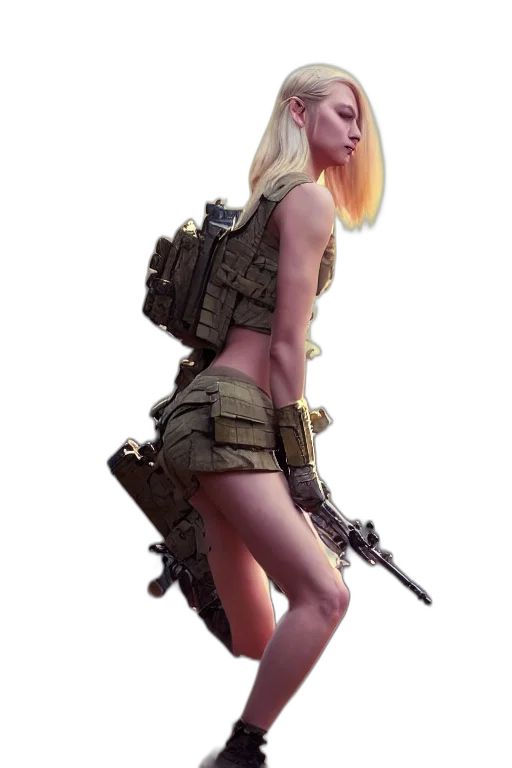 weapon, dress, concept art, fantasy art, cyberpunk, 3d render, cinematic, shot transparent PNG cut-out