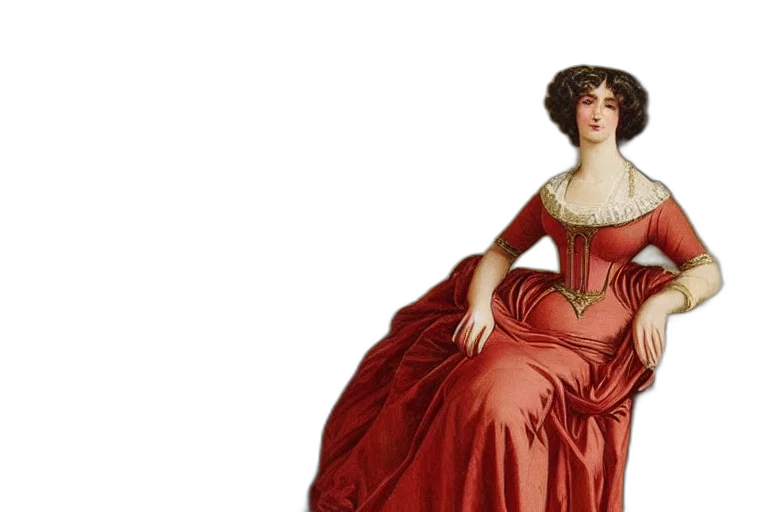 dress, photorealistic, regency, portrait transparent PNG cut-out