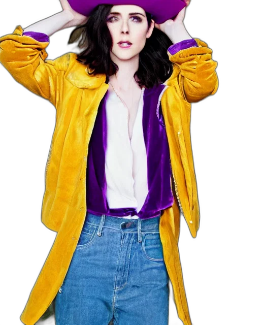 jacket, hat, staff, hair, vaporwave, cartoon, concept art, photorealistic transparent PNG cut-out