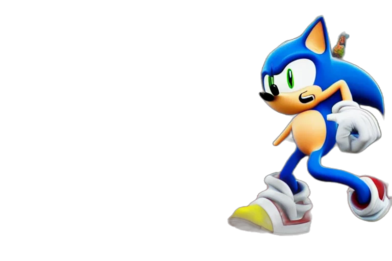 3d render, concept art, pixel art, sonic transparent PNG cut-out