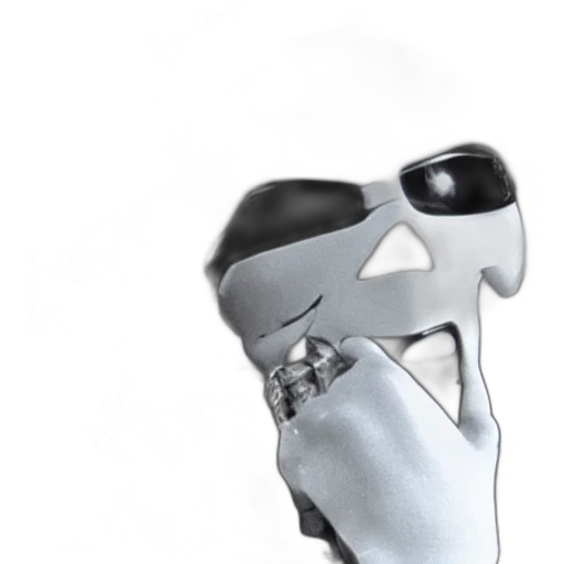 mask, robot, face, staff, 3d render, concept art, photorealistic, cyberpunk transparent PNG cut-out