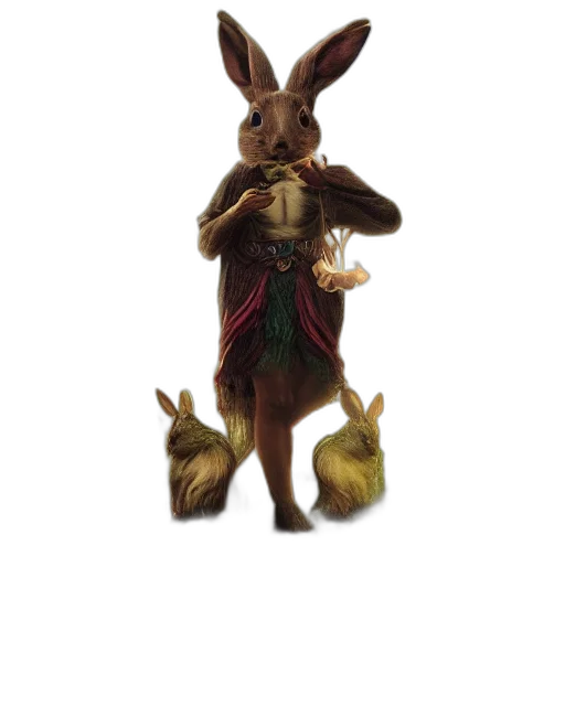 animal, creature, staff, mask, concept art, fantasy art, 3d render, pixel art transparent PNG cut-out
