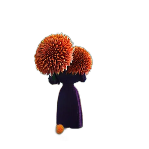staff, flower, hat, hair, 3d render, concept art, photorealistic, giant transparent PNG cut-out