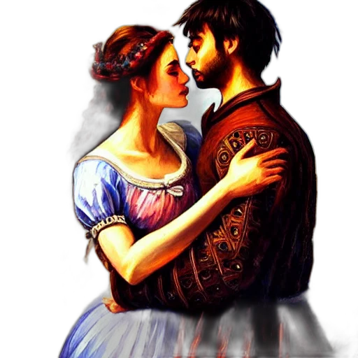 dress, fantasy art, oil painting, photorealistic transparent PNG cut-out