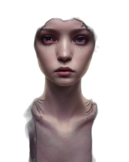 face, robot, mask, creature, concept art, fantasy art, photorealistic, cyberpunk transparent PNG cut-out