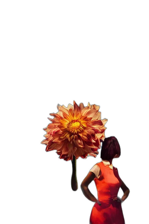 flower, dress, crown, umbrella, 3d render, concept art, photorealistic, watercolor transparent PNG cut-out
