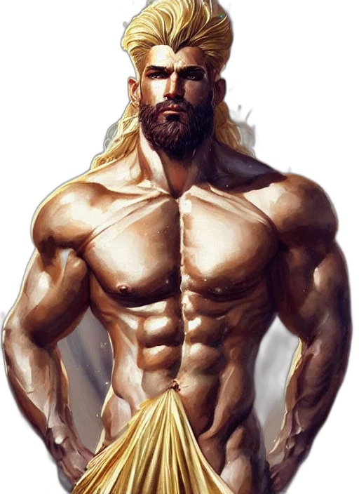 sword, hair, fantasy art, concept art, comic book art, photorealistic, golden, painted transparent PNG cut-out