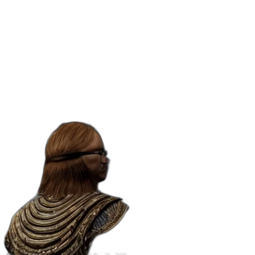hair, dress, creature, staff transparent PNG cut-out