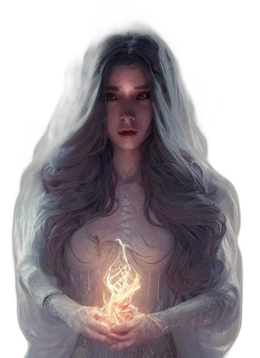 dress, face, creature, hair transparent PNG cut-out