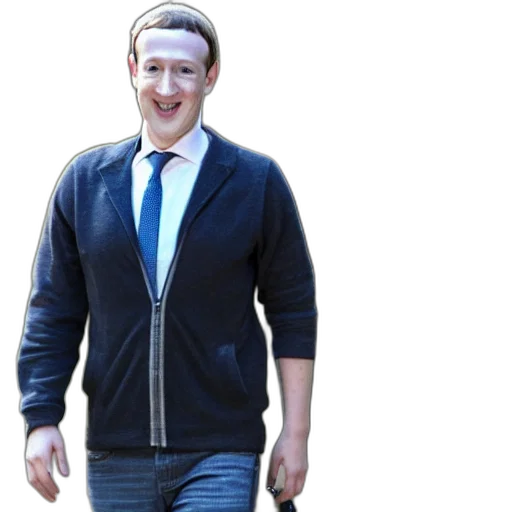 jacket, robot, creature, face, cyberpunk, 3d render, mark, zuckerberg transparent PNG cut-out