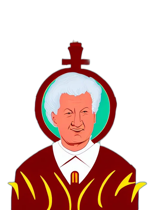 staff, face, crown, jacket, cartoon, pixel art, concept art, president transparent PNG cut-out