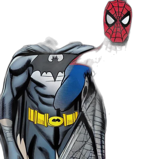 jacket, comic book art, concept art, batman, half, spiderman transparent PNG cut-out