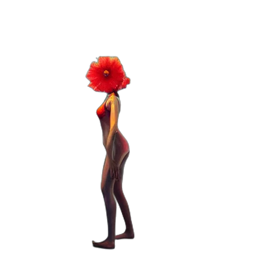 flower, dress, crown, staff, concept art, 3d render, pixel art, cartoon transparent PNG cut-out