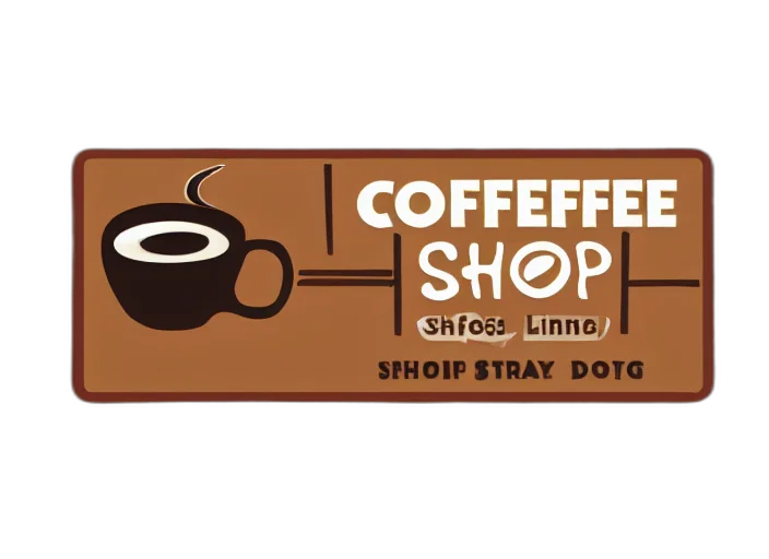 staff, 3d render, coffee, shop, logo, disgusting, dog transparent PNG cut-out