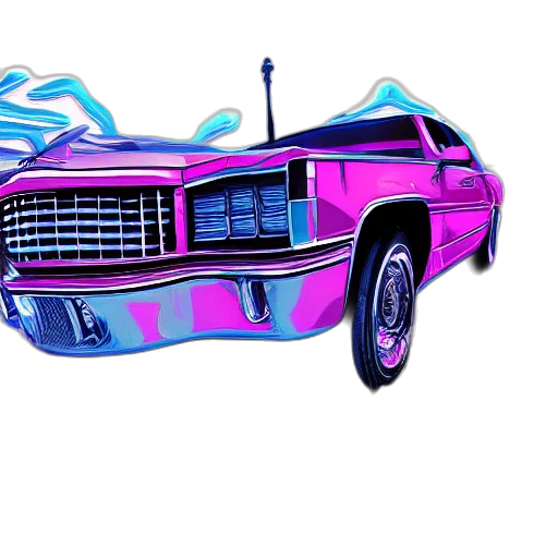 car, weapon, vaporwave, concept art transparent PNG cut-out