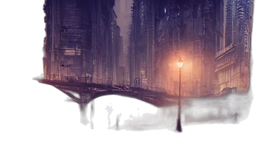 robot, mask, sword, concept art, cyberpunk, fantasy art, comic book art, fog transparent PNG cut-out