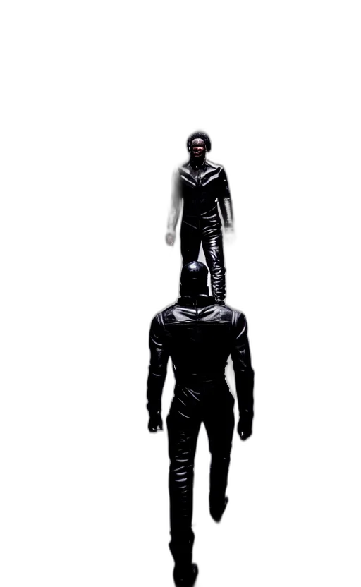 robot, jacket, mask, staff transparent PNG cut-out