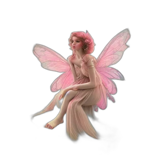 creature, fantasy art, concept art, 3d render, photorealistic, beautiful, pink, fairy transparent PNG cut-out