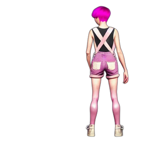 jacket, dress, concept art, 3d render, cyberpunk, pixel art, pastel, neon transparent PNG cut-out