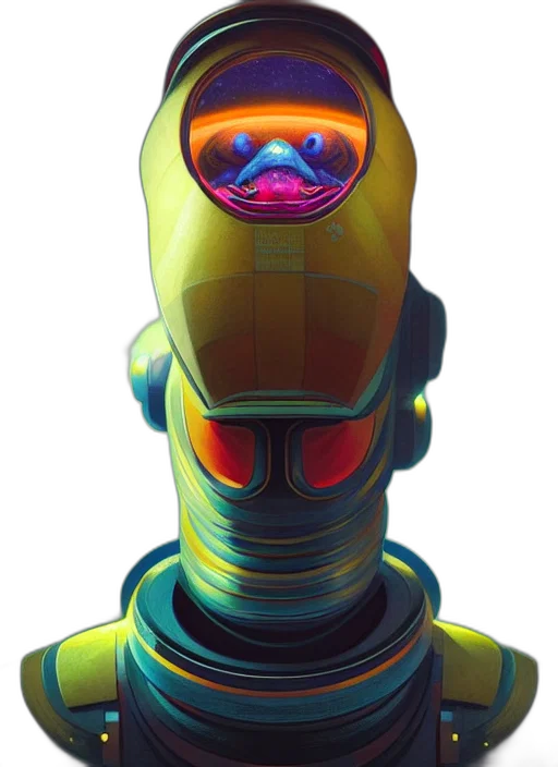robot, mask, face, jacket, concept art, cyberpunk, 3d render, comic book art transparent PNG cut-out