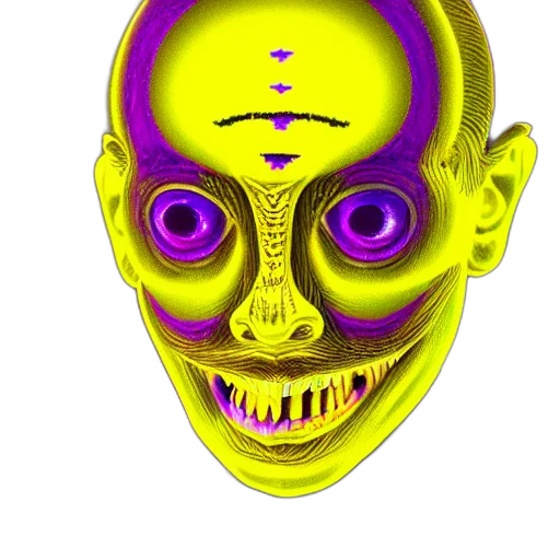 mask, face, robot, creature, 3d render, vaporwave, concept art, photorealistic transparent PNG cut-out