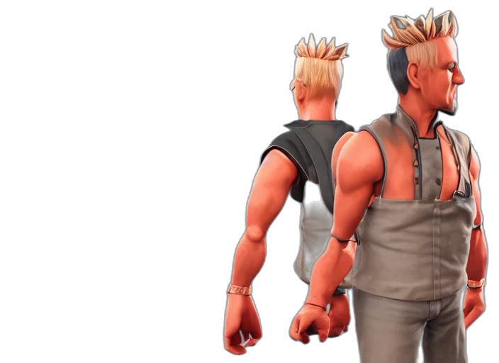 jacket, hair, 3d render, concept art transparent PNG cut-out