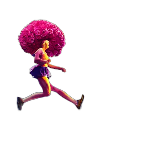 hair, flower, weapon, crown, concept art, pixel art, 3d render, neon transparent PNG cut-out