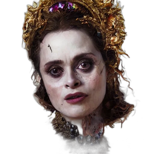 crown, face, mask, photorealistic, concept art, fantasy art, watercolor, expressive transparent PNG cut-out
