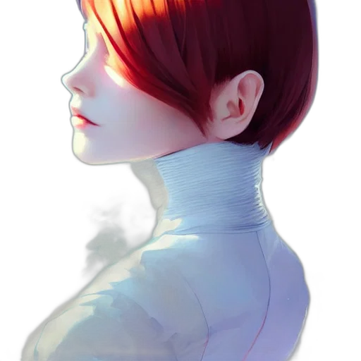 face, jacket, robot, crown, concept art, watercolor, photorealistic, anime transparent PNG cut-out