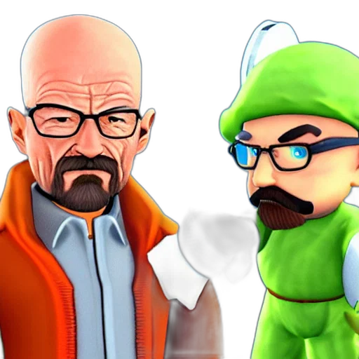 3d render, concept art, cartoon, comic book art, walter, white, character, super transparent PNG cut-out