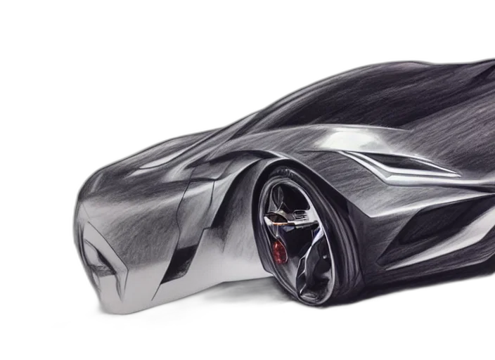 car, photorealistic, concept art, 3d render, pencil sketch, concept, non, coloring transparent PNG cut-out