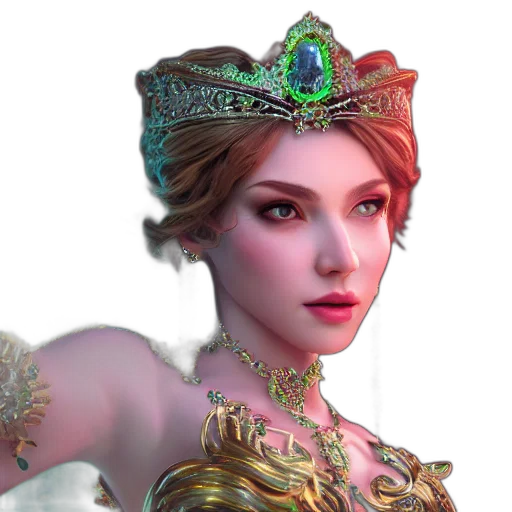 crown, jewelry, fantasy art, 3d render transparent PNG cut-out