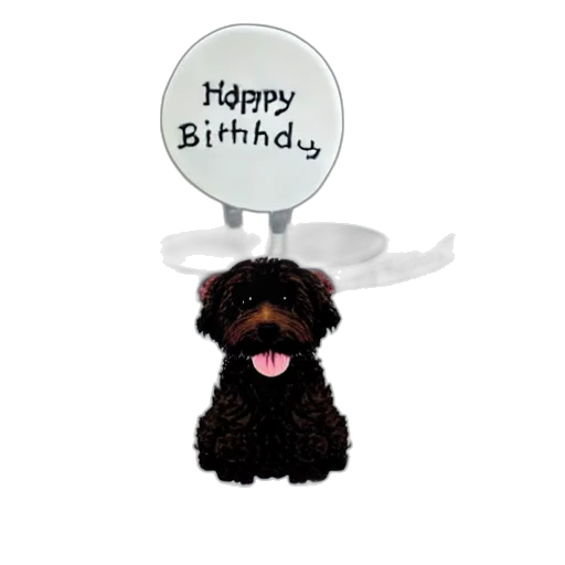 black, goldendoodle, birthday, cake transparent PNG cut-out