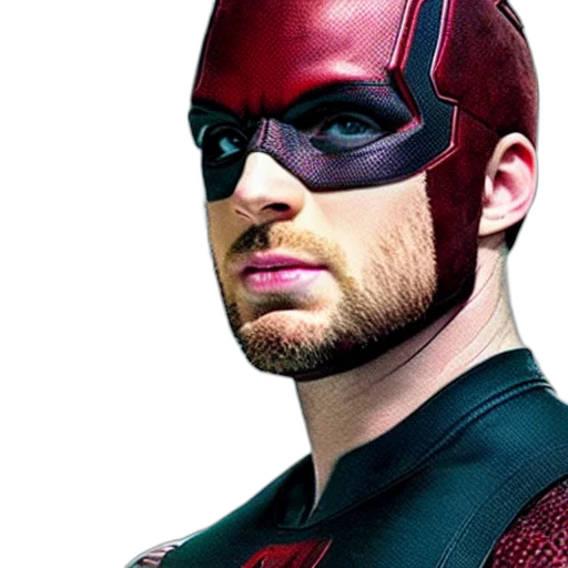 mask, face, comic book art, photorealistic, chris, evans, daredevil transparent PNG cut-out