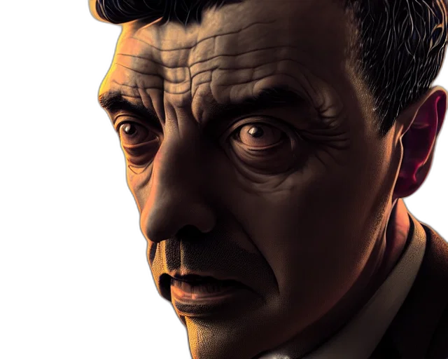 face, comic book art, photorealistic, concept art transparent PNG cut-out