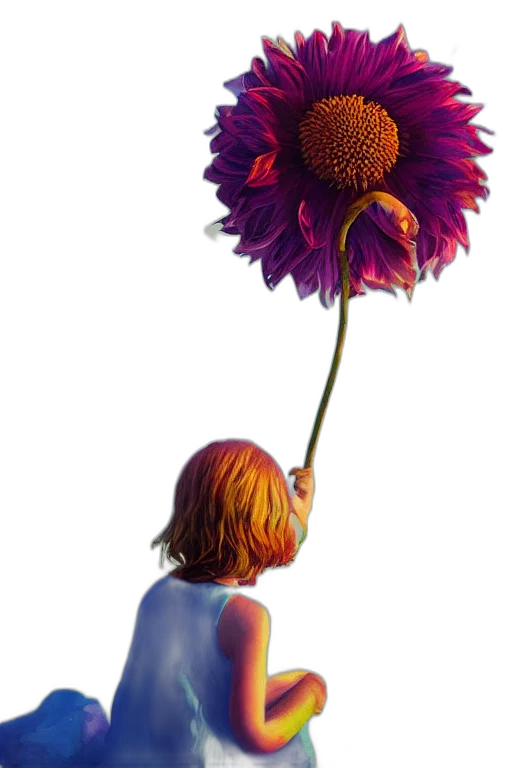 flower, umbrella, staff, crown, 3d render, photorealistic, concept art, oil painting transparent PNG cut-out