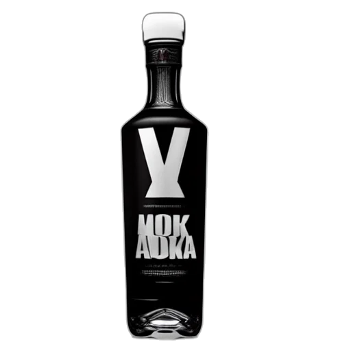 bottle, vodka, modern, label transparent PNG cut-out
