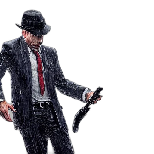 weapon, jacket, staff, hat, concept art, comic book art, photorealistic, pixel art transparent PNG cut-out