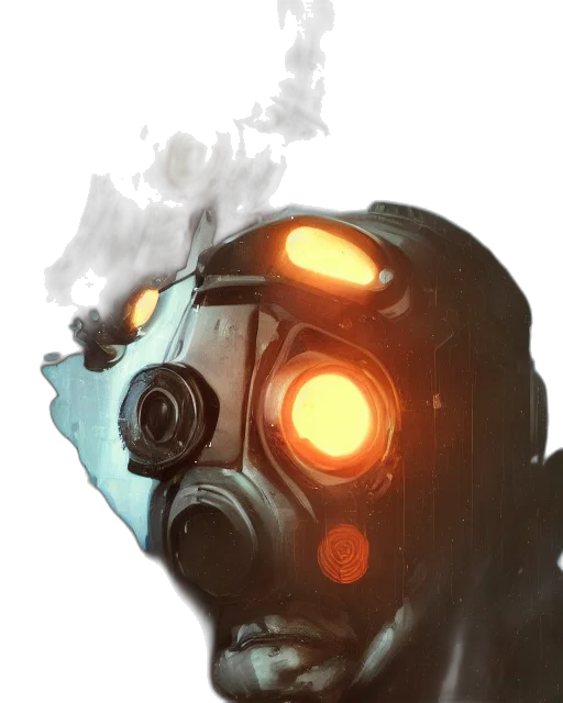 robot, mask, face, cyberpunk transparent PNG cut-out