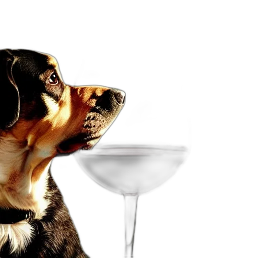 animal, photorealistic, 3d render, wine transparent PNG cut-out